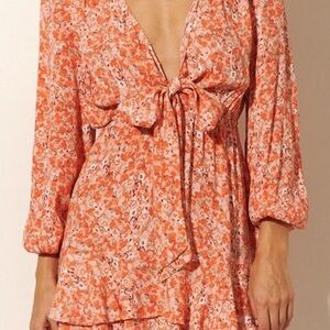 Floral Tie-Front Dress